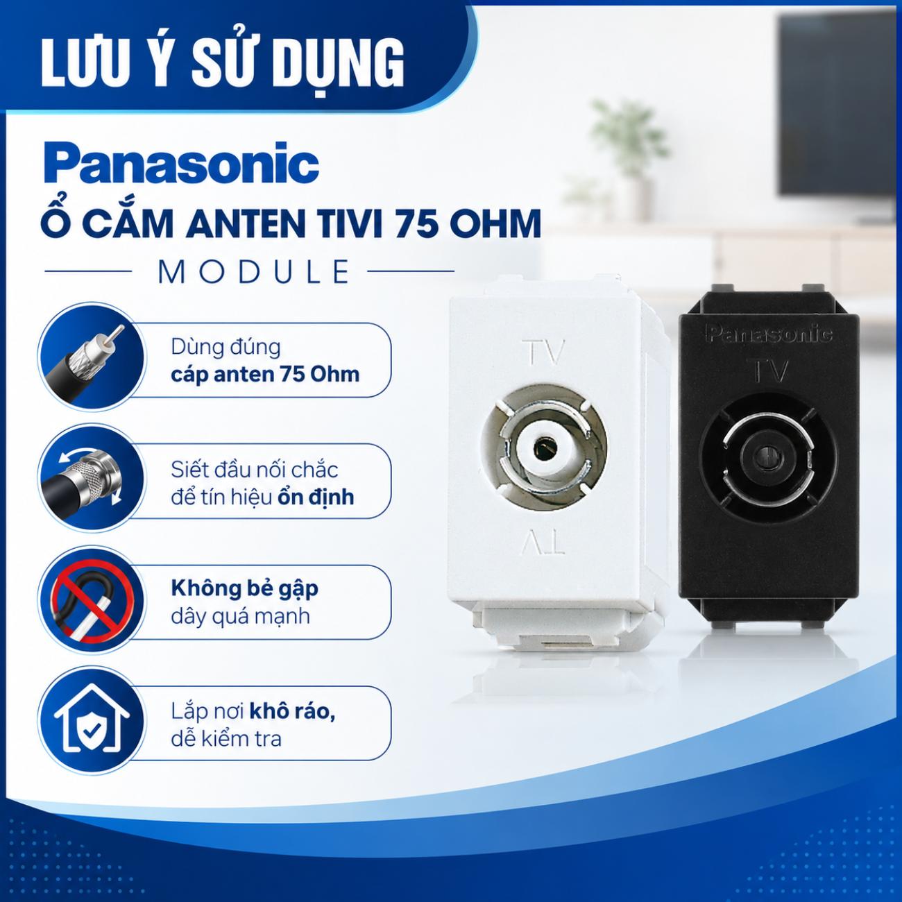 Ổ cắm anten Tivi 75Ohm Panasonic WIDE Series
